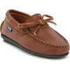 Laces Moccasin in Smooth Leather, Cuoio - Loafers - 2