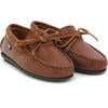 Laces Moccasin in Smooth Leather, Cuoio - Loafers - 3