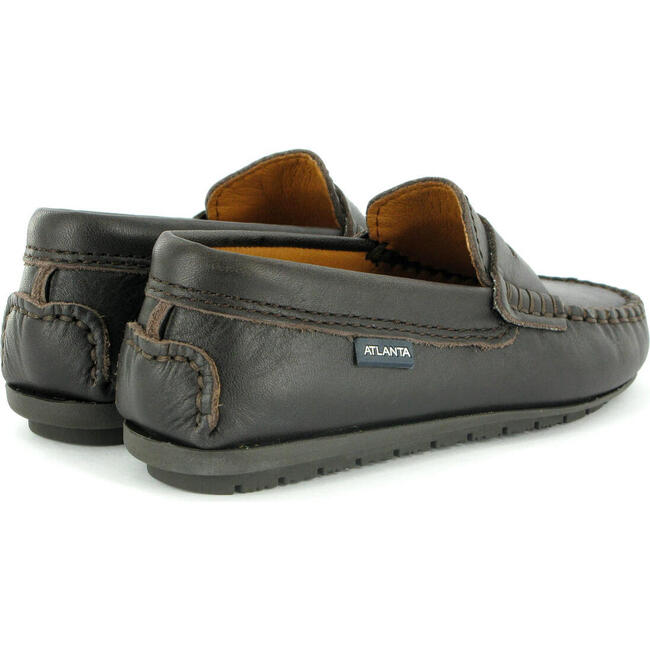Penny Moccasin in Smooth Leather, Dark Brown - Loafers - 4