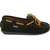 Hazel Laces Moccasin in Suede, Dark Brown - Loafers - 1 - thumbnail
