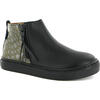 Sneaker Boot in Croco-effect Leather, Black - Sneakers - 2