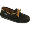 Hazel Laces Moccasin in Suede, Dark Brown - Loafers - 2