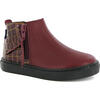 Sneaker Boot in Croco-effect Leather, Burgundy - Sneakers - 2
