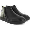 Sneaker Boot in Croco-effect Leather, Black - Sneakers - 3