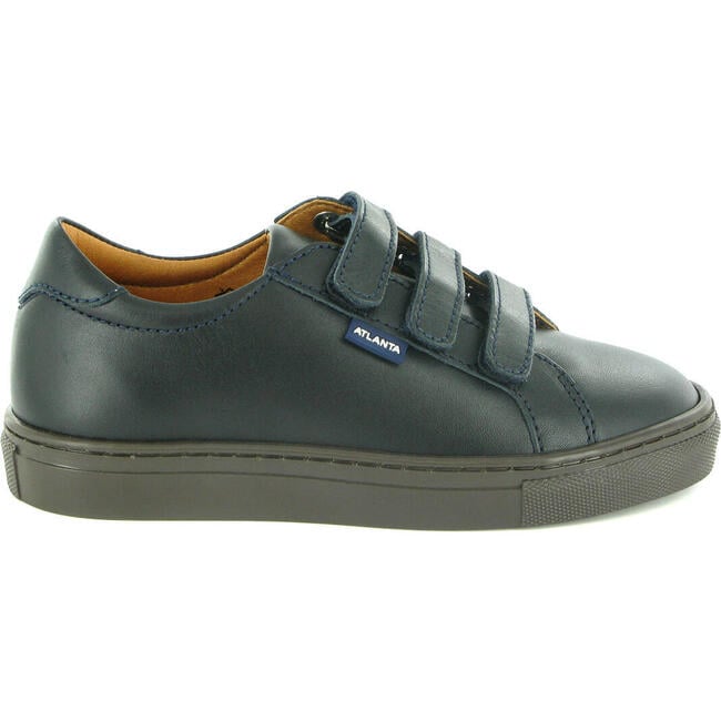 Three Straps Sneaker in Smooth Leather, Navy