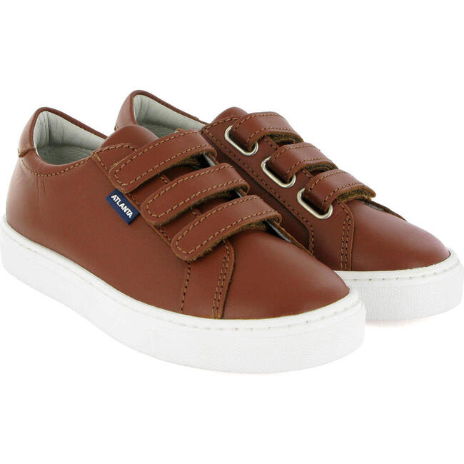 Three Straps Sneaker in Smooth Leather, Cuoio - Sneakers - 3