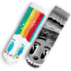 Mismatched Sock Set, Rainbow Face & Mr. Grey - Socks - 1 - thumbnail