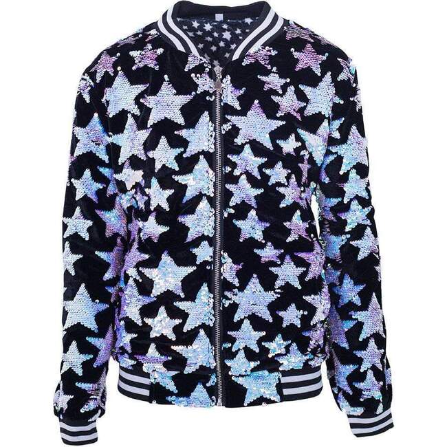 Starry Night Velvet Bomber, Black