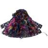 Sequin Star Faux Fur Parka, Black - Parkas - 2