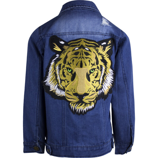 Tiger Denim Jacket, Blue - Jackets - 1