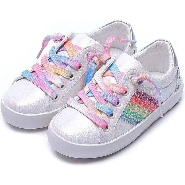 Striped Sneakers, Rainbow - Sneakers - 1
