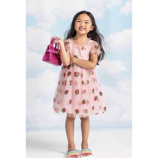Sequin Dress, Strawberry - Dresses - 3