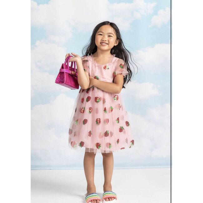 Sequin Dress, Strawberry - Dresses - 4