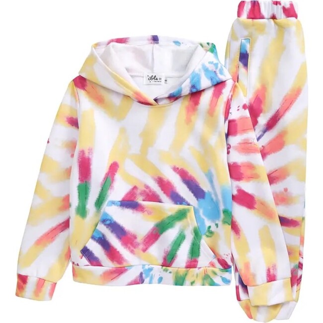 Rainbow Tie Dye Jogger Set, Rainbow - Mixed Apparel Set - 2