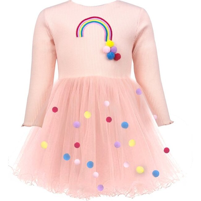 Rainbow & Pom Pom Dress - Dresses - 1
