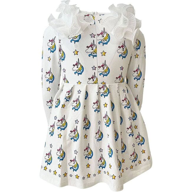 Rainbow Unicorn Dream Dress, White - Dresses - 2