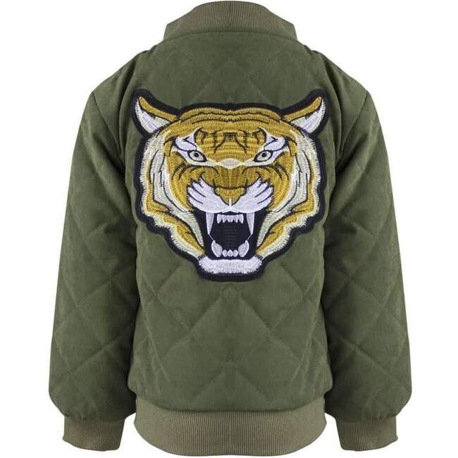 Quilted Army Tiger Bomber, Green - Jackets - 1