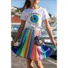 Rainbow Evil Eye Tee, White - Tees - 3