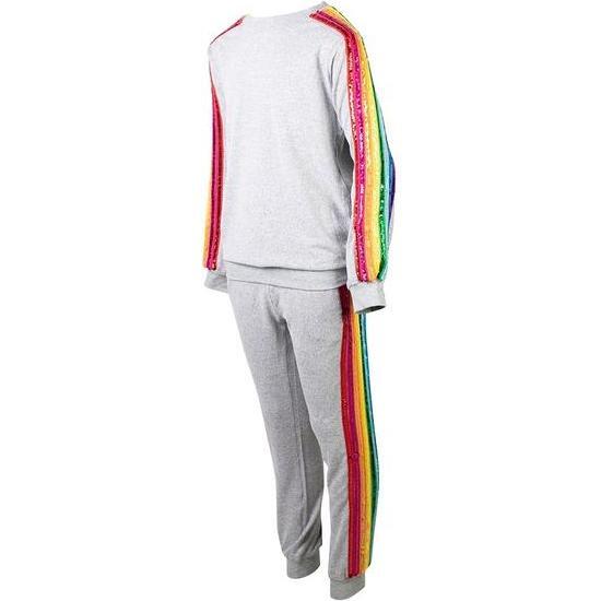 Sequin Rainbow Tracksuit Set, Grey - Mixed Apparel Set - 1