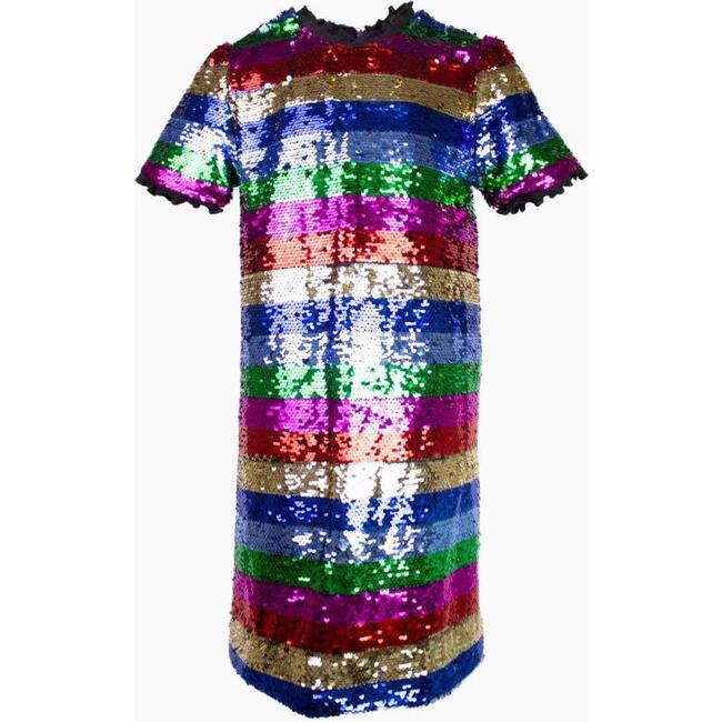 Chasing Rainbows Sequin Party Dress, Pink - Dresses - 1