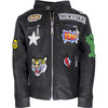 Boy All About the Patch Vegan Leather Jacket, Black - Jackets - 1 - thumbnail