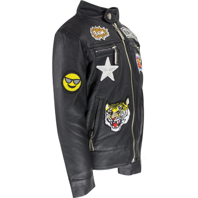 Boy All About the Patch Vegan Leather Jacket, Black - Jackets - 2