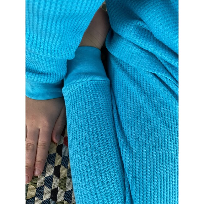 Luxury 100% Organic Cotton Top And Legging Loungeware Set, Turquoise - Loungewear - 2