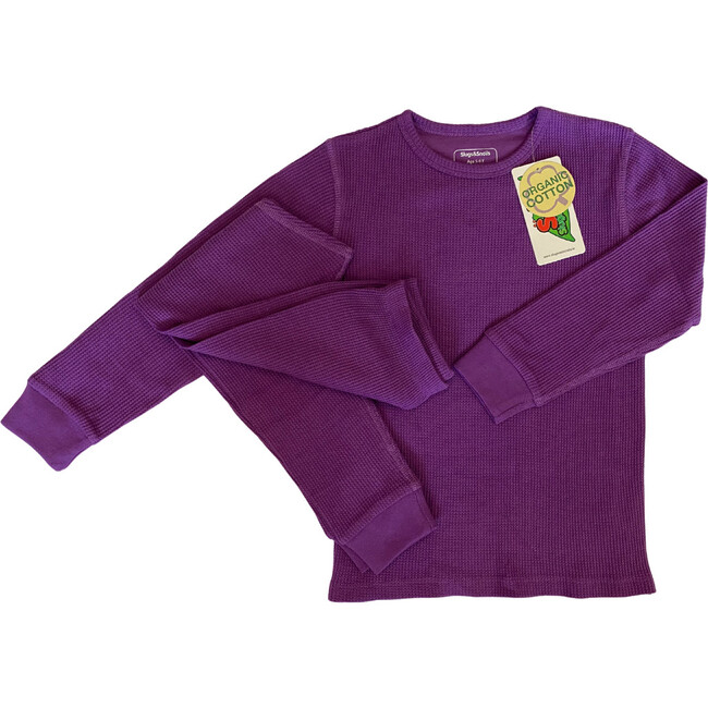 Luxury 100% Organic Cotton Top And Legging Loungeware Set, Deep Purple - Loungewear - 1