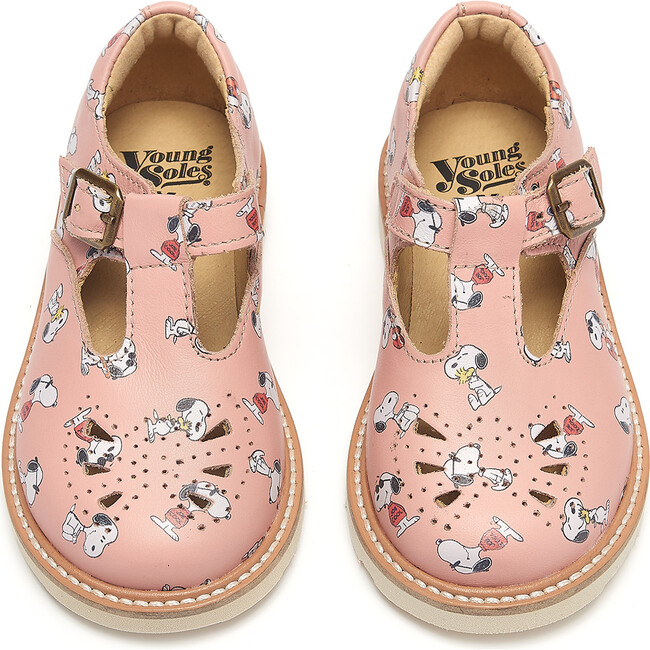 Rosie T-Bar Shoe Snoopy Pink Printed Leather - Mary Janes - 3