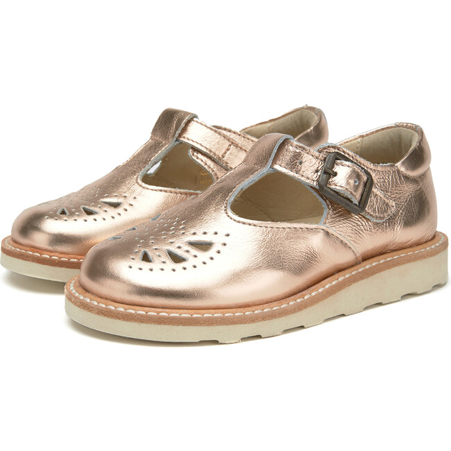 Rosie T-Bar Shoe Rose Gold Leather - Mary Janes - 1