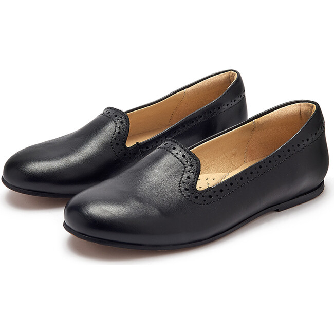 Sindy Slipper Shoe Black Leather