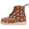 Sidney Brogue Boot Snoopy Chestnut Brown Printed Leather - Boots - 2