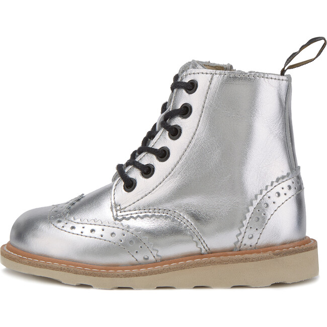 Sidney Brogue Boot Silver Leather