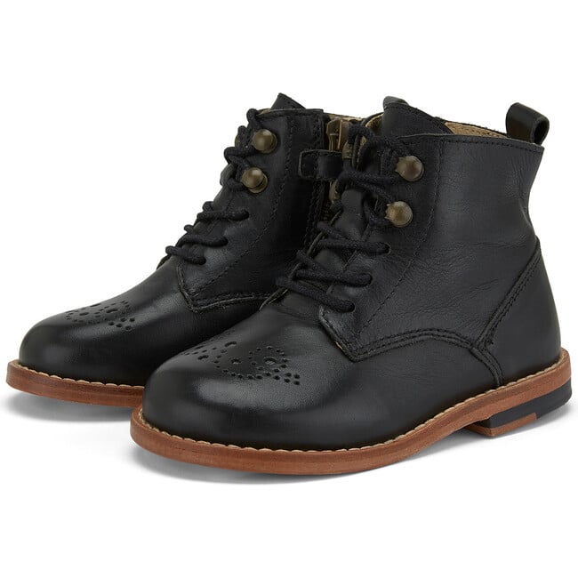 Buster Brogue Boot Black Leather - Boots - 1