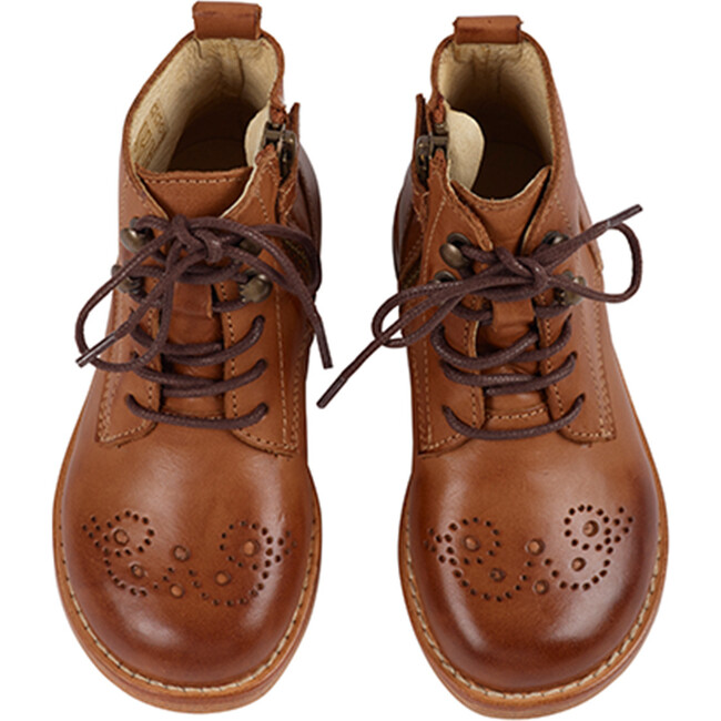 Buster Brogue Boot Tan Burnished Leather - Boots - 3