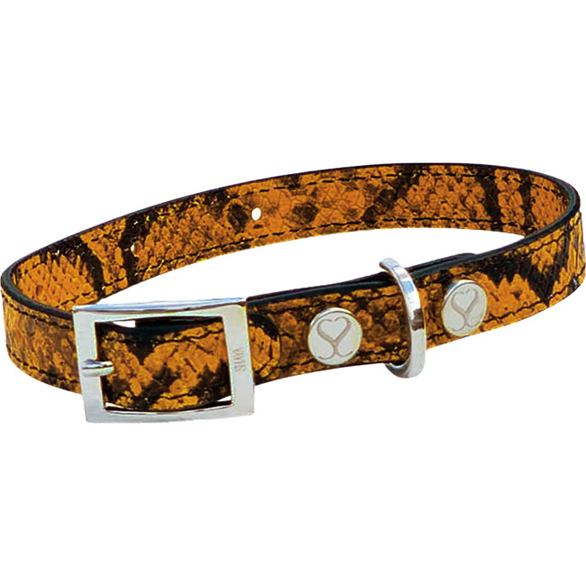 Taylor Collar, Embossed Yellow & Black Leather