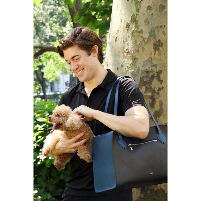 The Shaya Pet Carrier, Cobalt Blue Leather