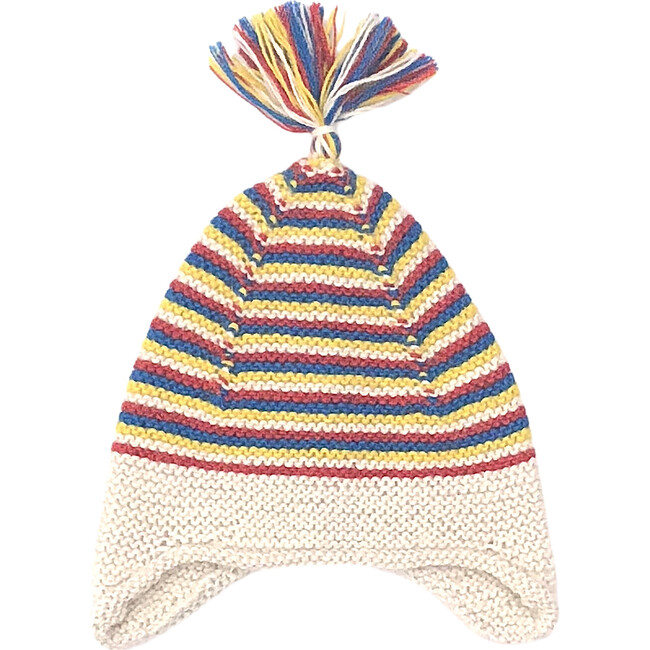 Tassled Ear Hat, Rainbow - Hats - 1