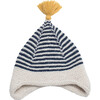Tassled Ear Hat, Navy Stripe - Hats - 1 - thumbnail