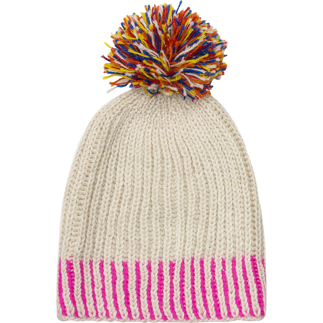 Sprinkled Pom Hat, Hot Pink - Hats - 1