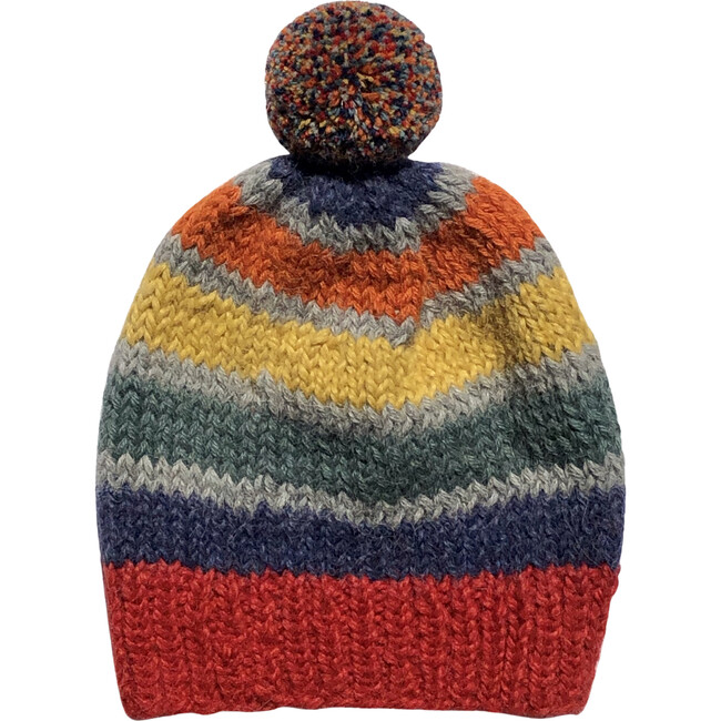 *Exclusive* Rainbow Striped Pom Hat - Hats - 1