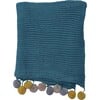 Dangle Pom Scarf, Teal - Scarves - 1 - thumbnail