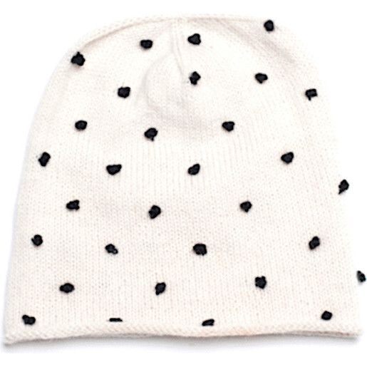 Candy Dot Beanie, White - Hats - 1