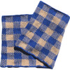 Check Scarf, Cobalt/Oatmeal - Scarves - 1 - thumbnail