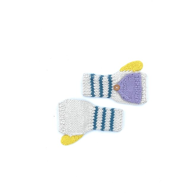 Fingerless Mittens Combo, Lavender/Teal - Gloves - 1