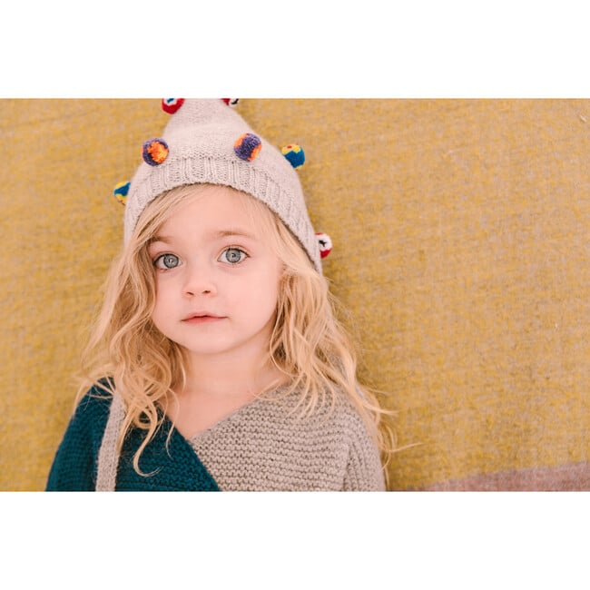 Multi Pom Bonnet, Grey - Hats - 3