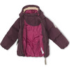 Woody Waterproof Down Jacket with Detachable Hood, Plum - Coats - 4