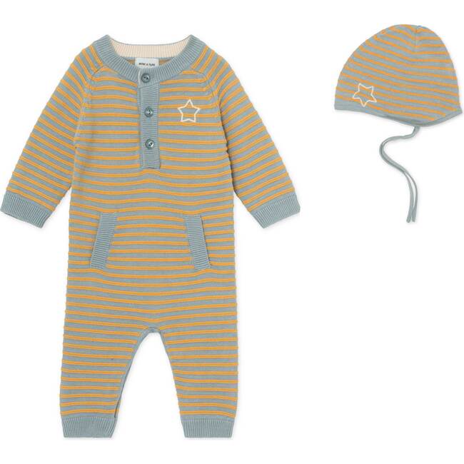 Organic Urs Baby Hood, Slate Blue - Hats - 2