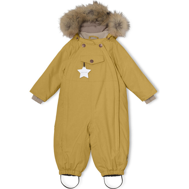 Wisti Oeko-tex Waterproof Snowsuit with Natural Fur-Dried Tobacco - Snowsuits - 1