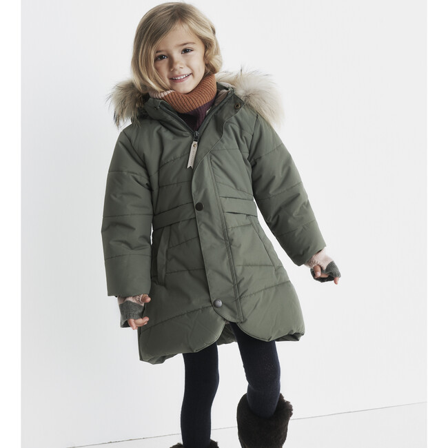 Witta Oeko-tex Waterproof Fur Jacket, Olive - Mini A Ture